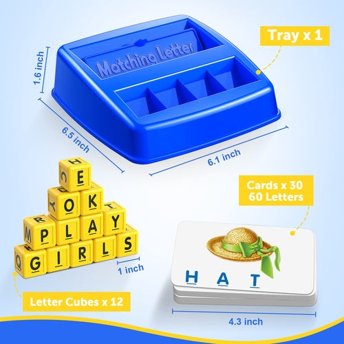 Toys for 3-8 Year Olds Boys, Spelling Games for Kids Ages 4-8 Matching