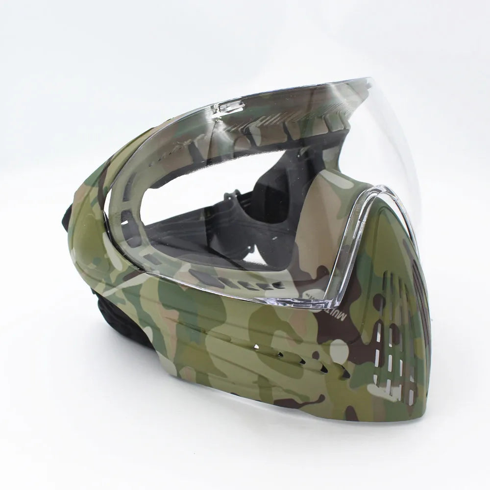 Maschera tattica a pieno facciale F1 con maschera tattica antiappannamento di sicurezza Paintball a strato singolo attrezzatura tattica Airsoft F0022