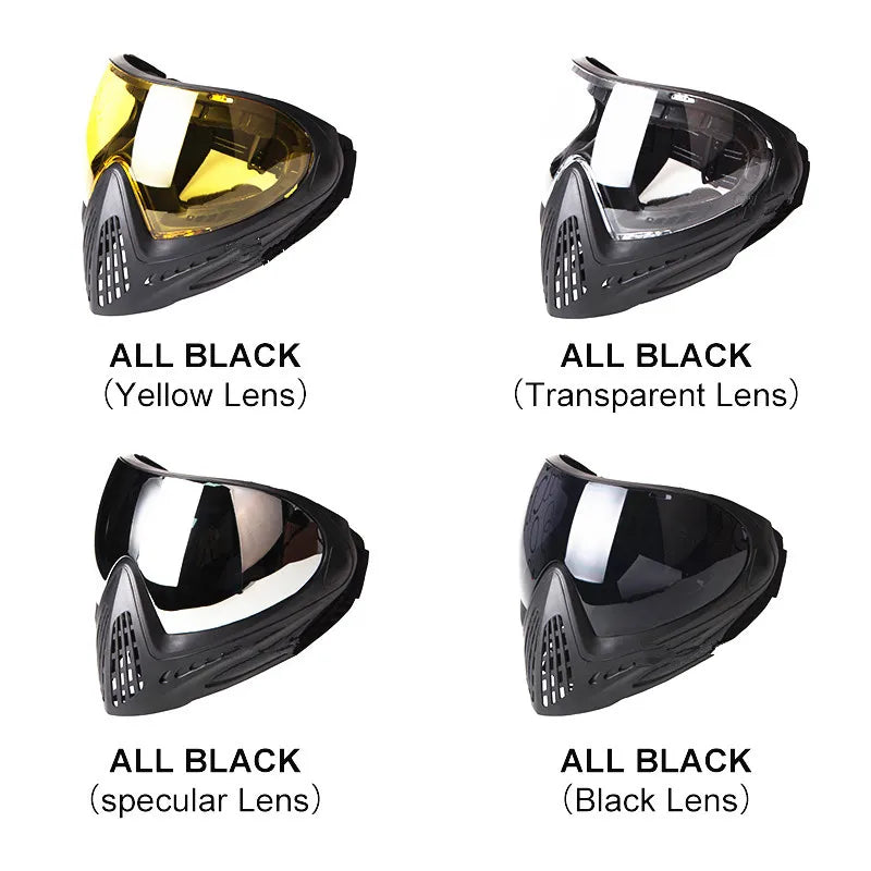 Maschera tattica a pieno facciale F1 con maschera tattica antiappannamento di sicurezza Paintball a strato singolo attrezzatura tattica Airsoft F0022