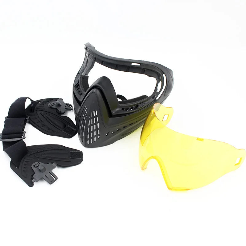 Maschera tattica a pieno facciale F1 con maschera tattica antiappannamento di sicurezza Paintball a strato singolo attrezzatura tattica Airsoft F0022