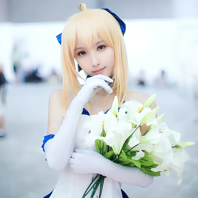 Cross-Border Fate Saber Lily Pure White Knight Cos Costume
