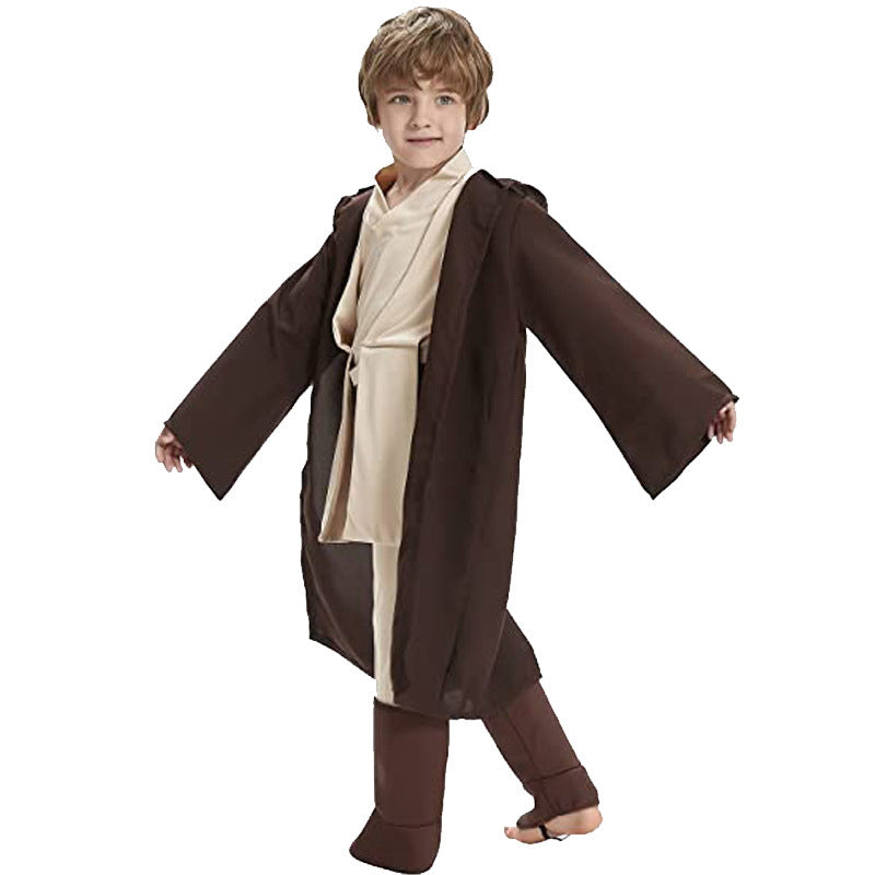 Black Soldier White Soldier Star Wars Costume Halloween Jedi Knight Children's Cos Yoda Mandalorian Jumpsuit