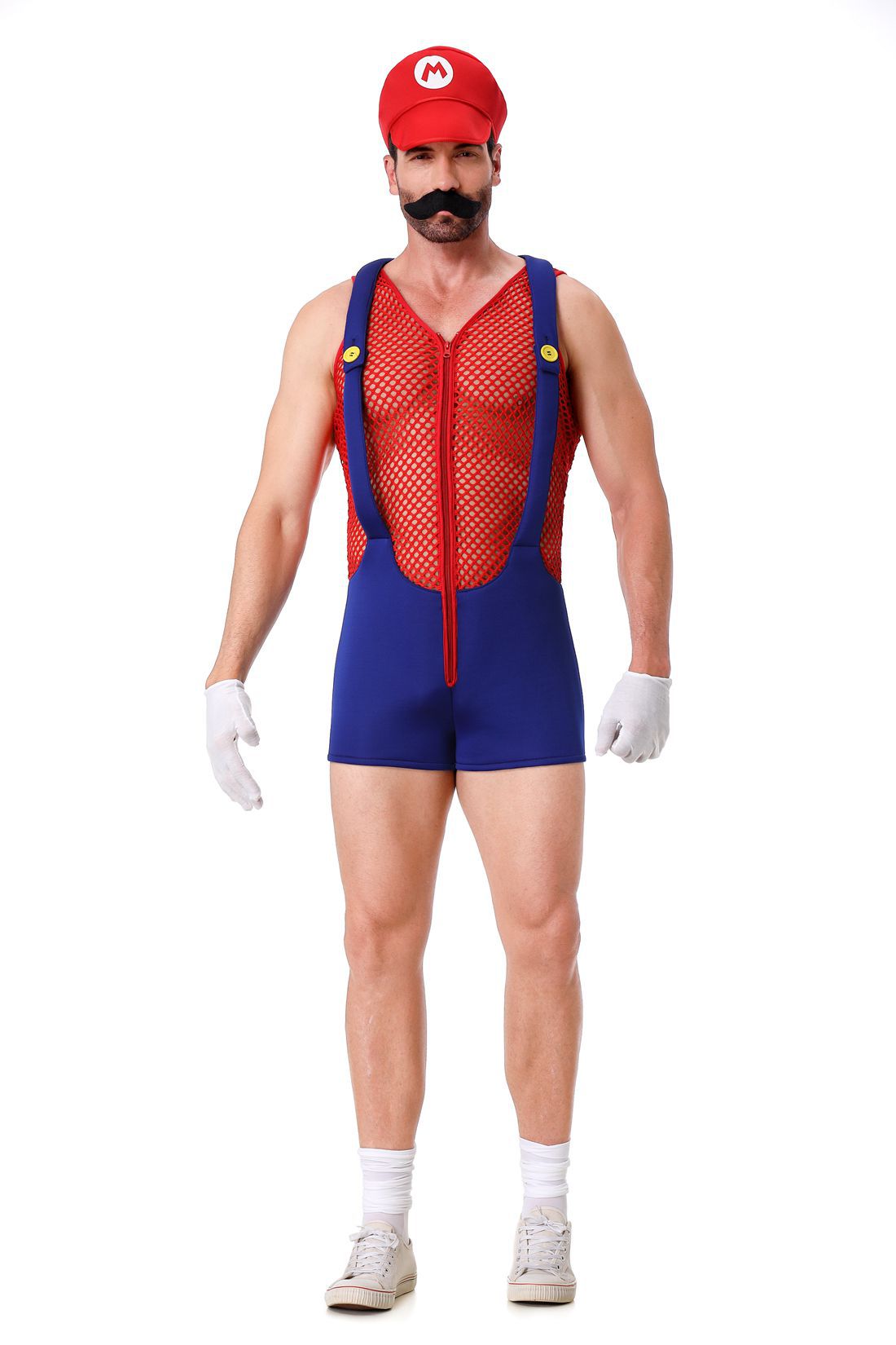 Halloween Adult Costumes European and American New Cosplay Mesh Jumpsuit European and American Men's Uniforms Performance Costumes