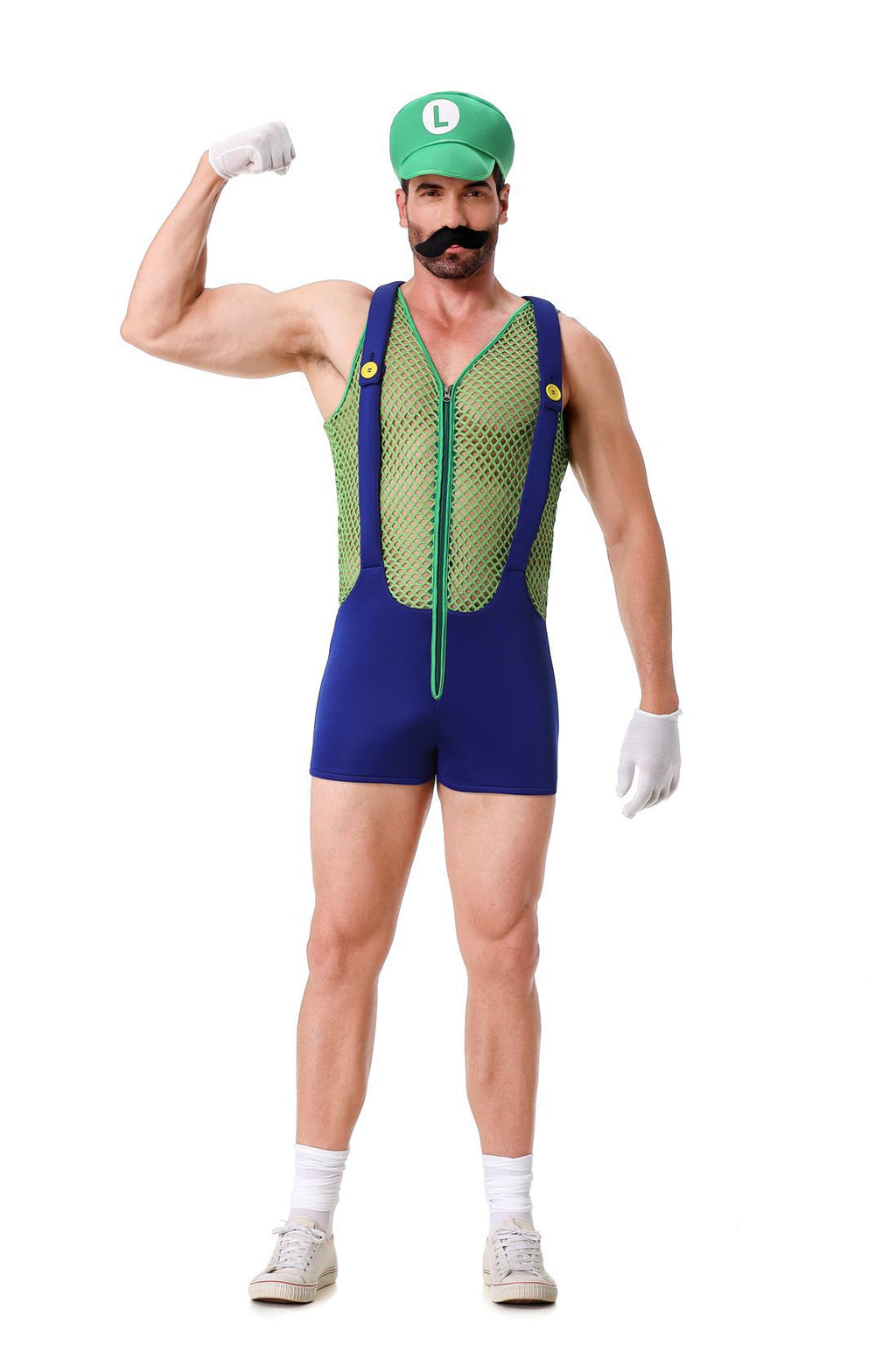 Halloween Adult Costumes European and American New Cosplay Mesh Jumpsuit European and American Men's Uniforms Performance Costumes
