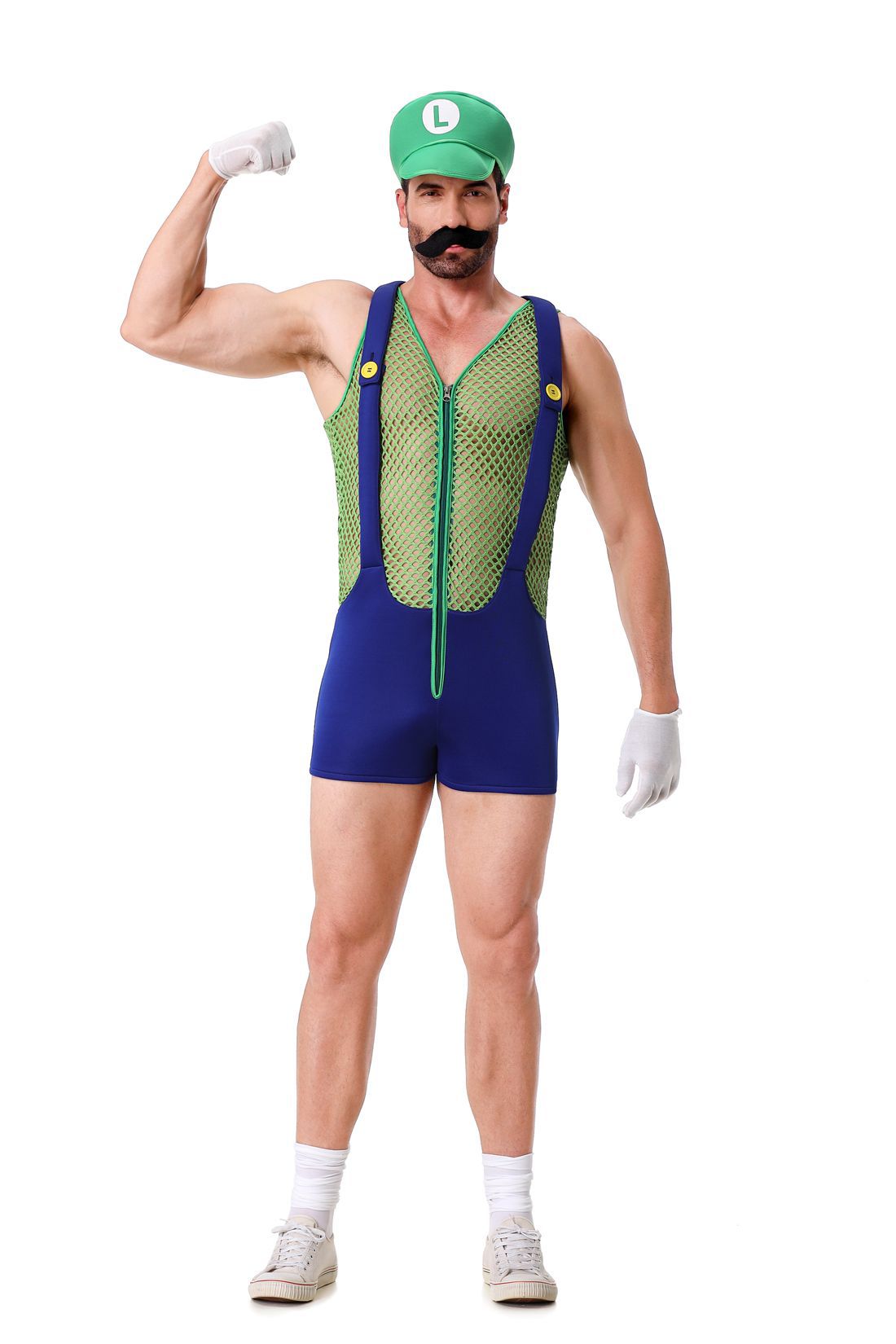 Halloween Adult Costumes European and American New Cosplay Mesh Jumpsuit European and American Men's Uniforms Performance Costumes