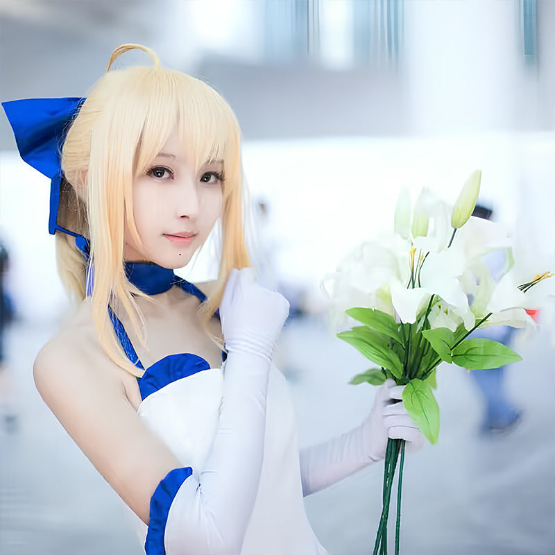 Cross-Border Fate Saber Lily Pure White Knight Cos Costume