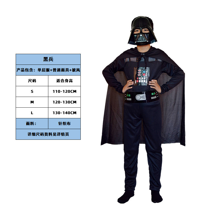 Black Soldier White Soldier Star Wars Costume Halloween Jedi Knight Children's Cos Yoda Mandalorian Jumpsuit