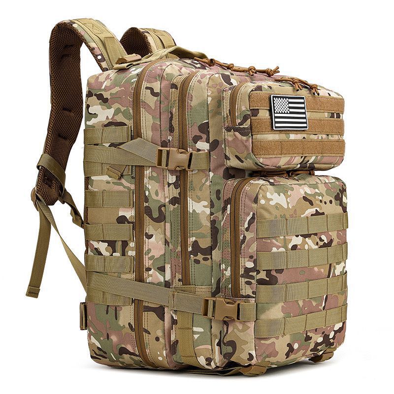Cross-Border Outdoor Large-Capacity Backpack Multi-Functional 3P Tactical Backpack Camping Outdoor Mountaineering Bag Wear-Resistant