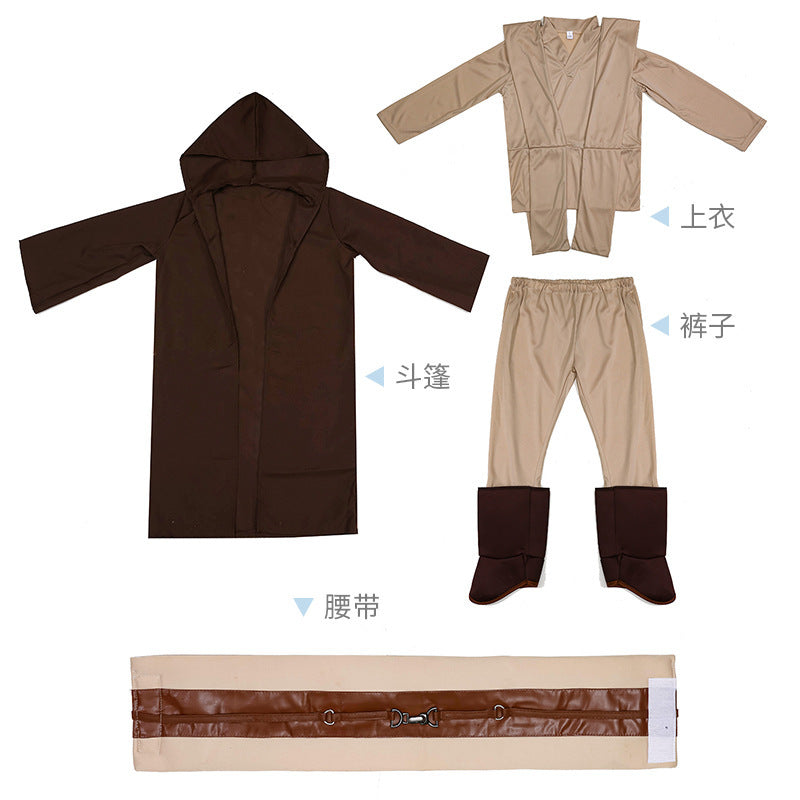 Black Soldier White Soldier Star Wars Costume Halloween Jedi Knight Children's Cos Yoda Mandalorian Jumpsuit