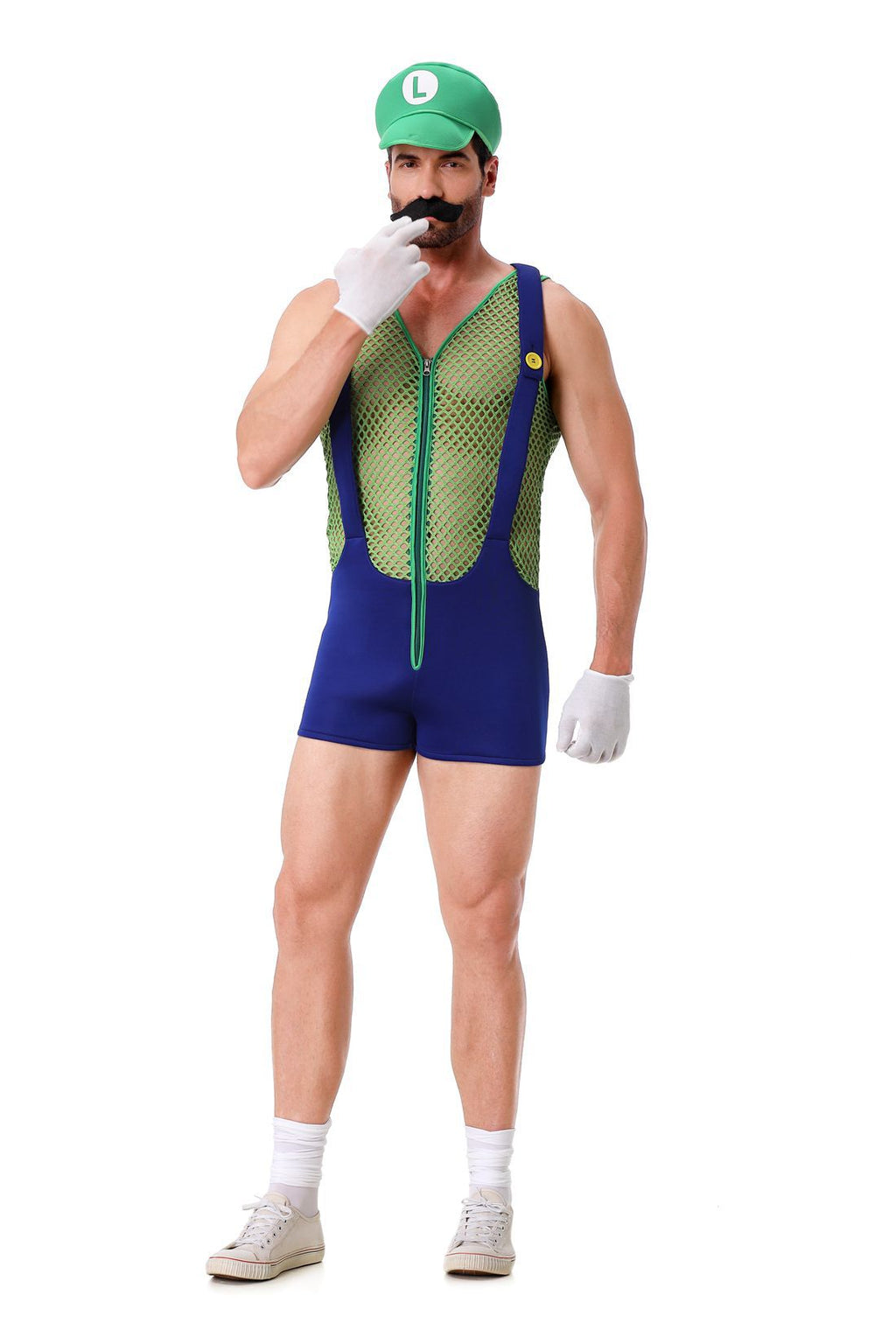 Halloween Adult Costumes European and American New Cosplay Mesh Jumpsuit European and American Men's Uniforms Performance Costumes