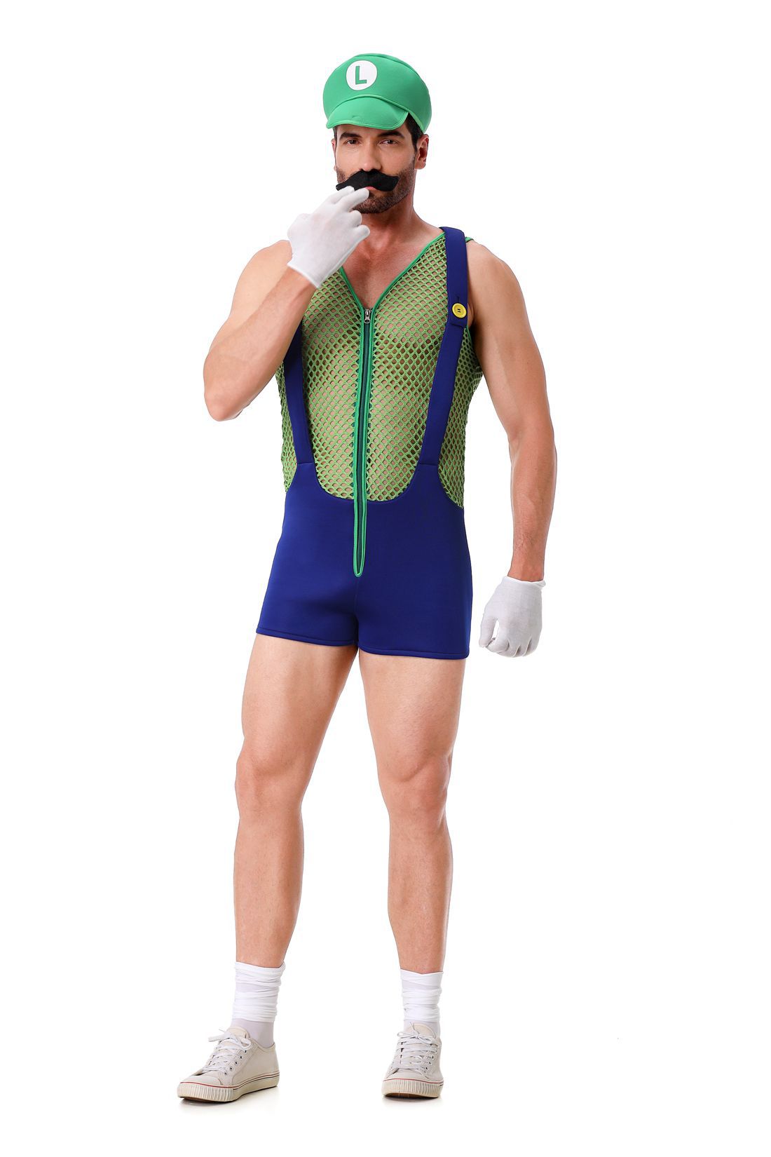 Halloween Adult Costumes European and American New Cosplay Mesh Jumpsuit European and American Men's Uniforms Performance Costumes