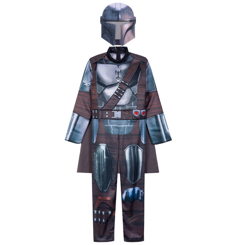 Black Soldier White Soldier Star Wars Costume Halloween Jedi Knight Children's Cos Yoda Mandalorian Jumpsuit