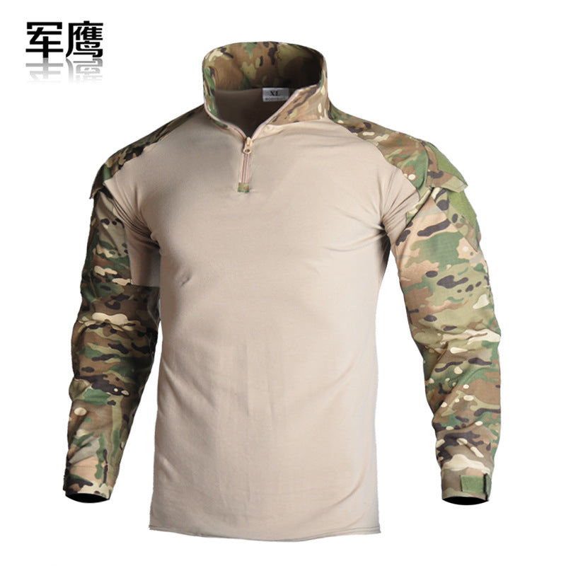 Cross-Border G2 Frog Suit Long-Sleeved Outdoor Camouflage Top Military Tactical T-Shirt Training Wear-Resistant Breathable Elastic Sweat-Absorbent