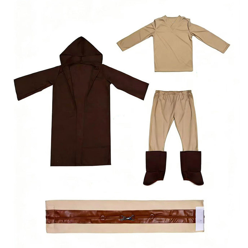 Black Soldier White Soldier Star Wars Costume Halloween Jedi Knight Children's Cos Yoda Mandalorian Jumpsuit