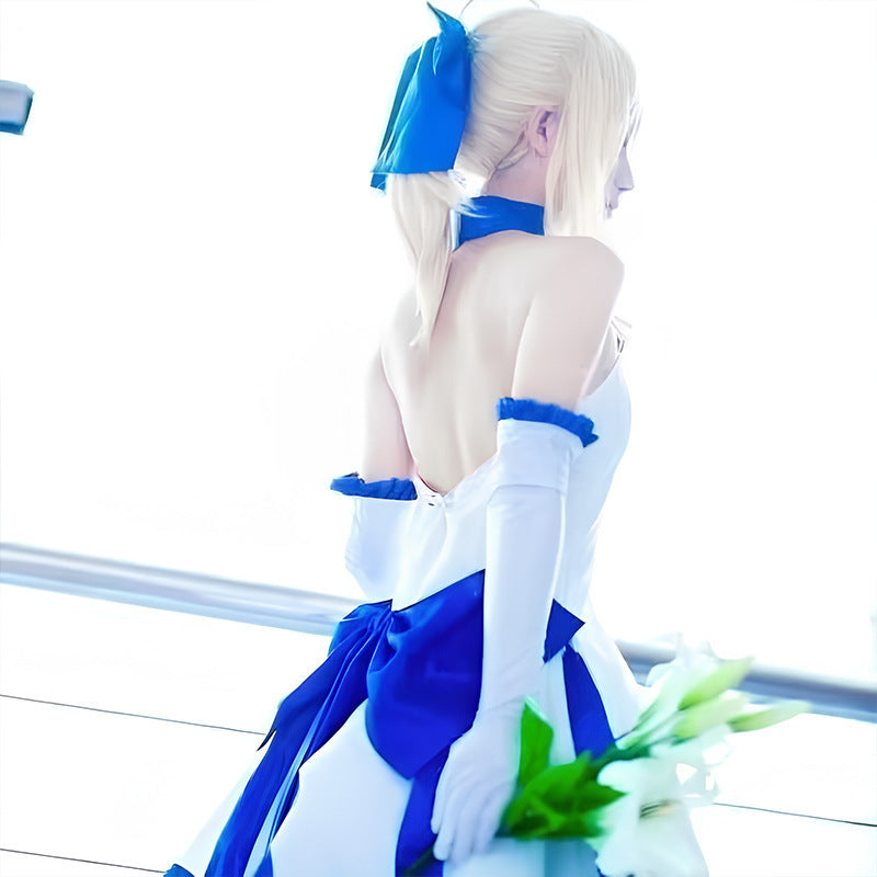 Cross-Border Fate Saber Lily Pure White Knight Cos Costume