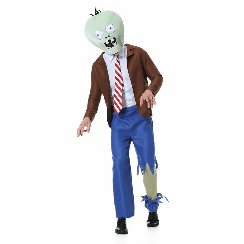 2025 New Halloween Zombie Cosplay Costume Plants Vs. Zombies Funny Stage Performance Costume Set