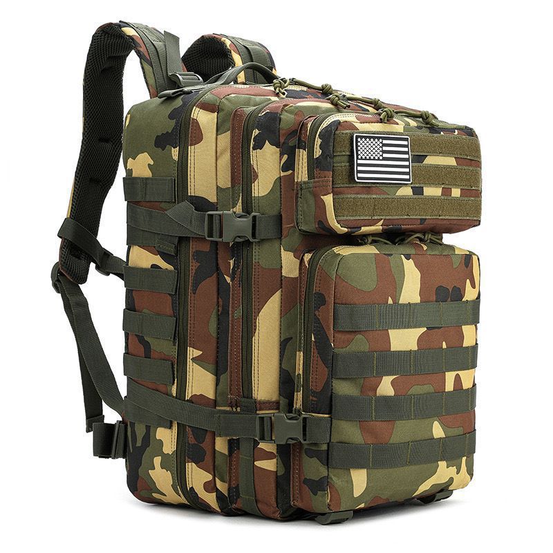 Cross-Border Outdoor Large-Capacity Backpack Multi-Functional 3P Tactical Backpack Camping Outdoor Mountaineering Bag Wear-Resistant
