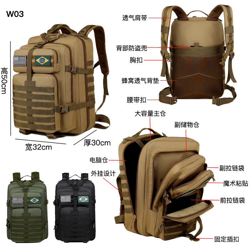 2025 Export New Backpack Travel Bag Tactical Large Capacity Oxford Cloth Backpack Men's Waterproof Outdoor