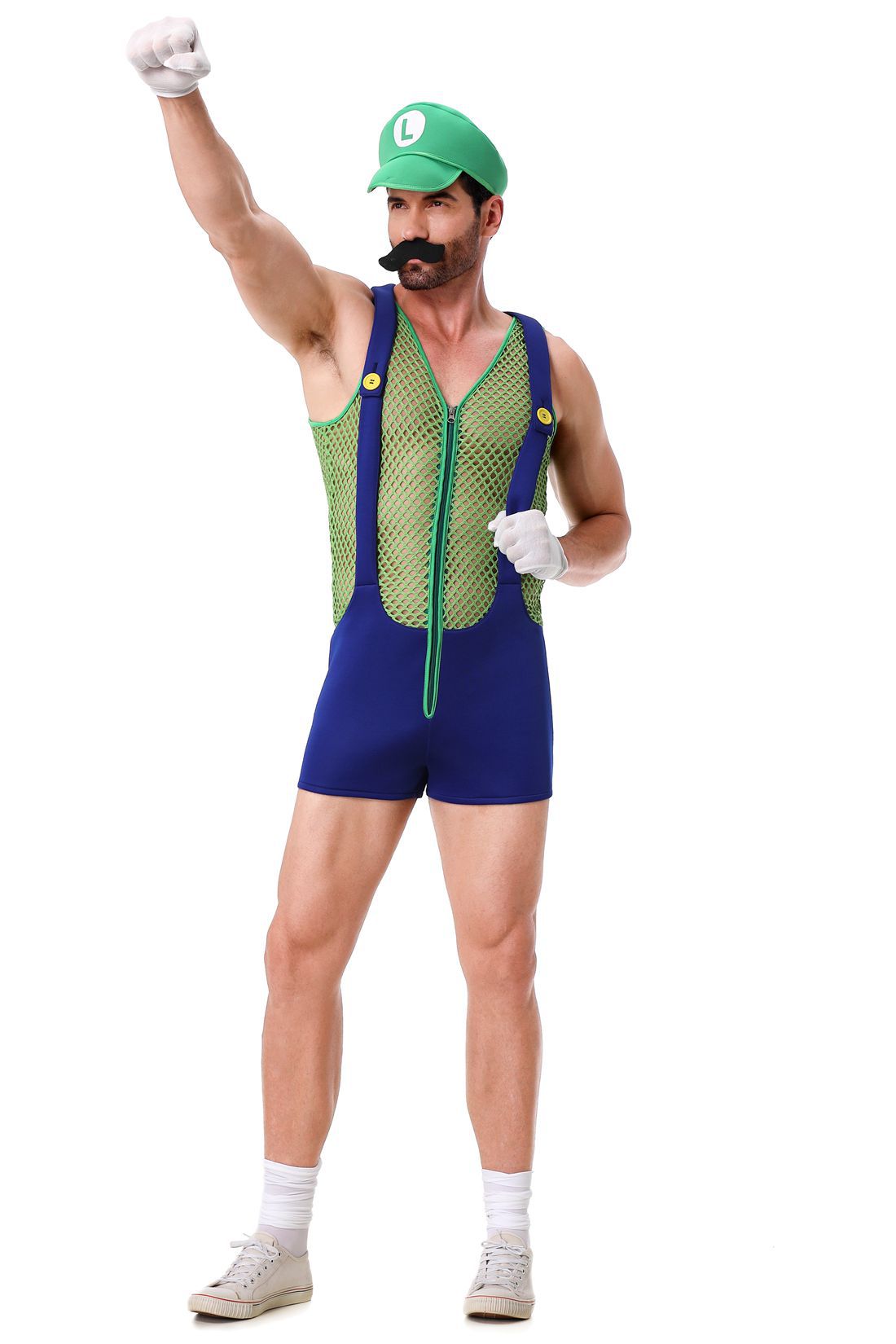Halloween Adult Costumes European and American New Cosplay Mesh Jumpsuit European and American Men's Uniforms Performance Costumes