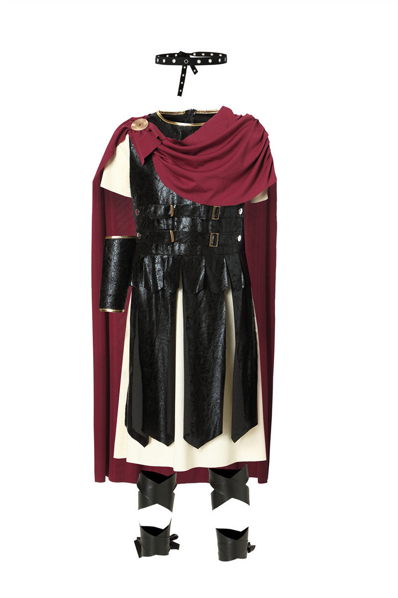 Halloween Roman Warrior Masquerade Parent-Child Costume Adult Male and Female Knight Soldier Costume COS Dress Up