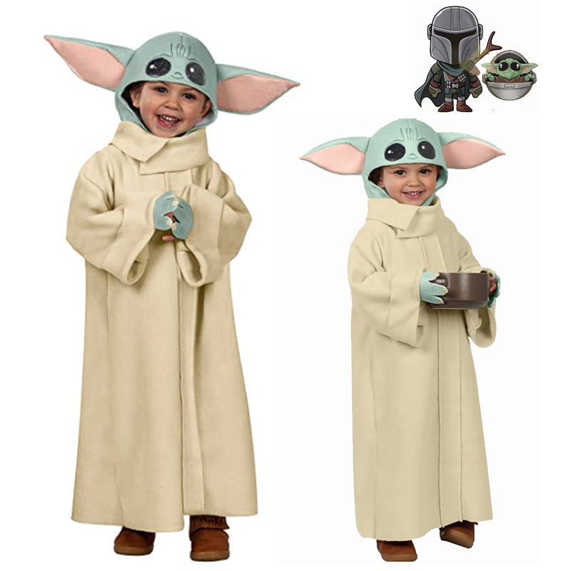 Black Soldier White Soldier Star Wars Costume Halloween Jedi Knight Children's Cos Yoda Mandalorian Jumpsuit