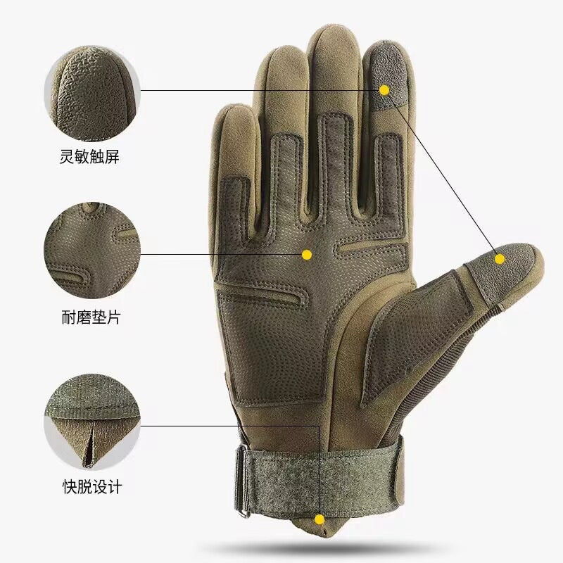Tactical Gloves Men's Outdoor Full Finger Tactical Protective Sports Training Outdoor Military Fans Riding Tactical Gloves Sports