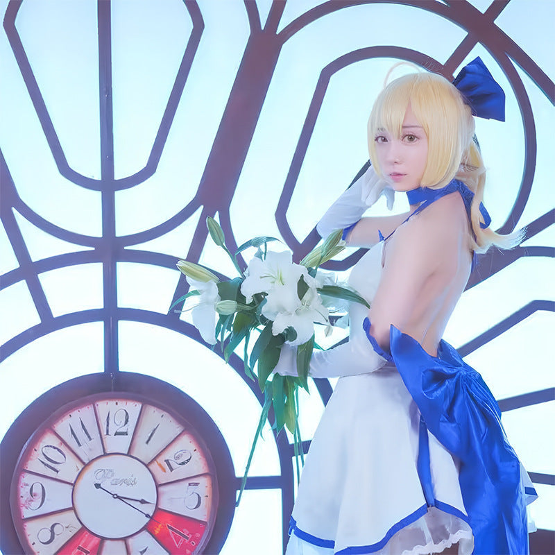 Cross-Border Fate Saber Lily Pure White Knight Cos Costume
