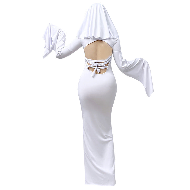 Ghost Niang cos Suit Lady Apricot Same Cute Ghost dress Female cosplay Halloween Stage Play Suit