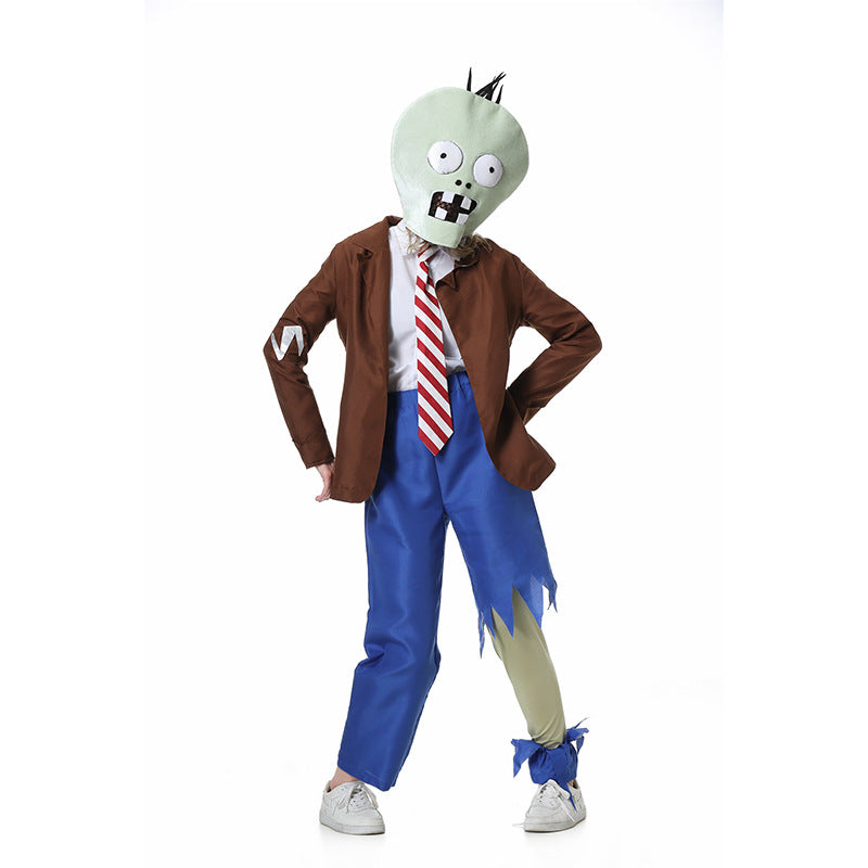 2025 New Halloween Zombie Cosplay Costume Plants Vs. Zombies Funny Stage Performance Costume Set
