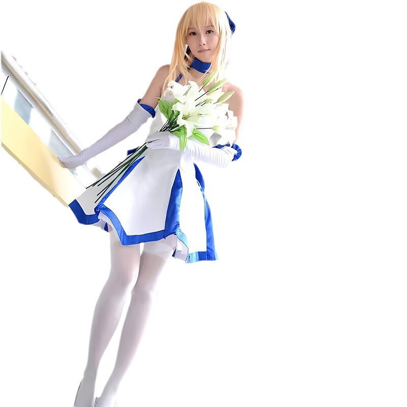 Cross-Border Fate Saber Lily Pure White Knight Cos Costume