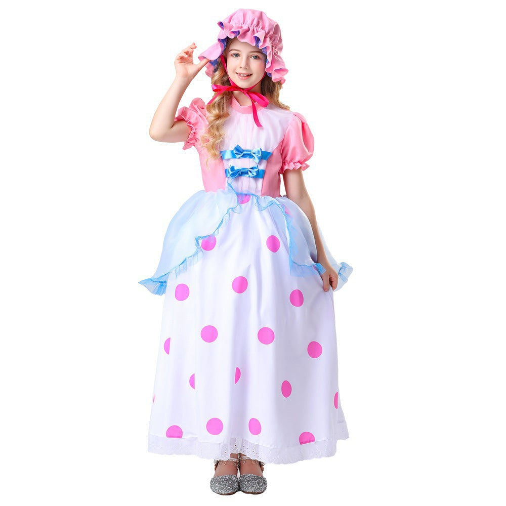 Halloween New Toy Story Cos Shepherdess Pink Long Dress Shepherdess Cos Performance Costume