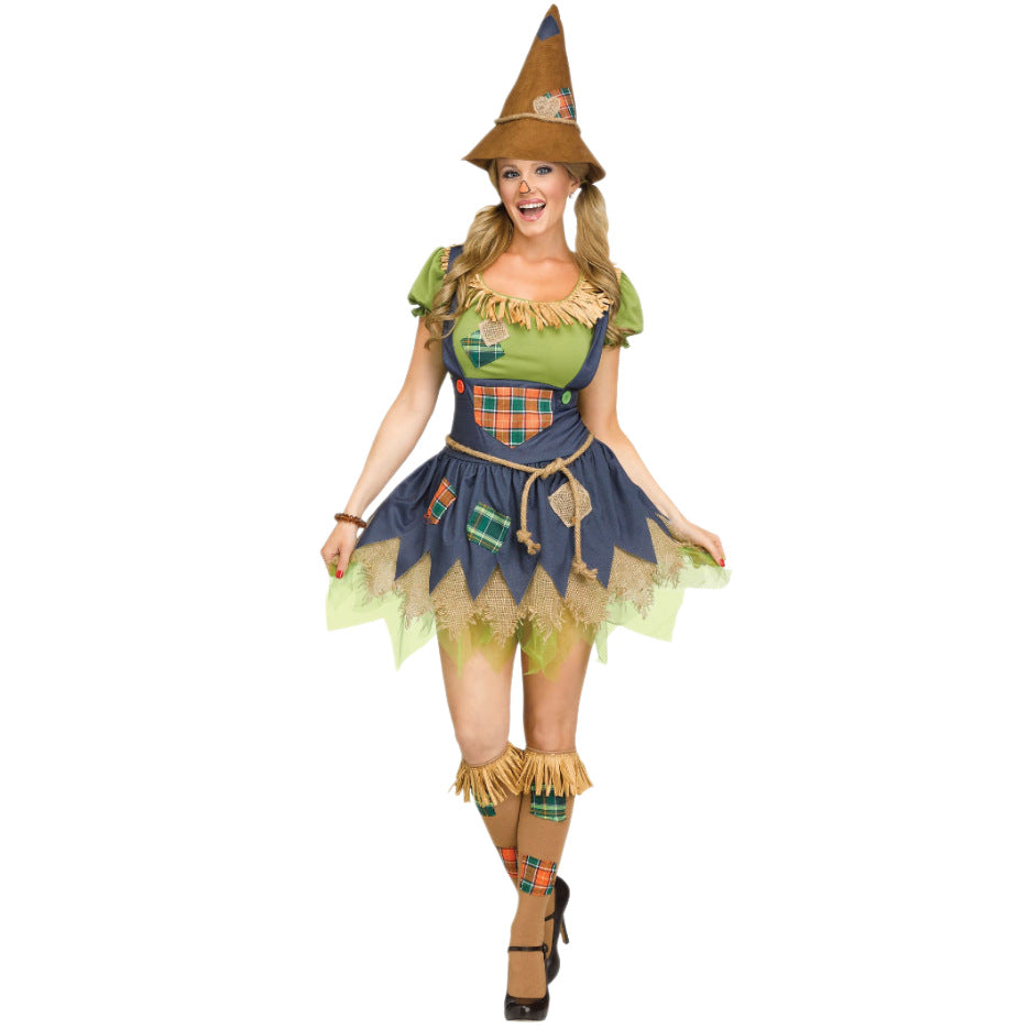 Cross-Border Halloween Scarecrow Suit Women's Stage Performance Clothing Game Anime Cosplay Cos Clothing