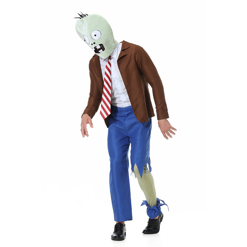 2025 New Halloween Zombie Cosplay Costume Plants Vs. Zombies Funny Stage Performance Costume Set