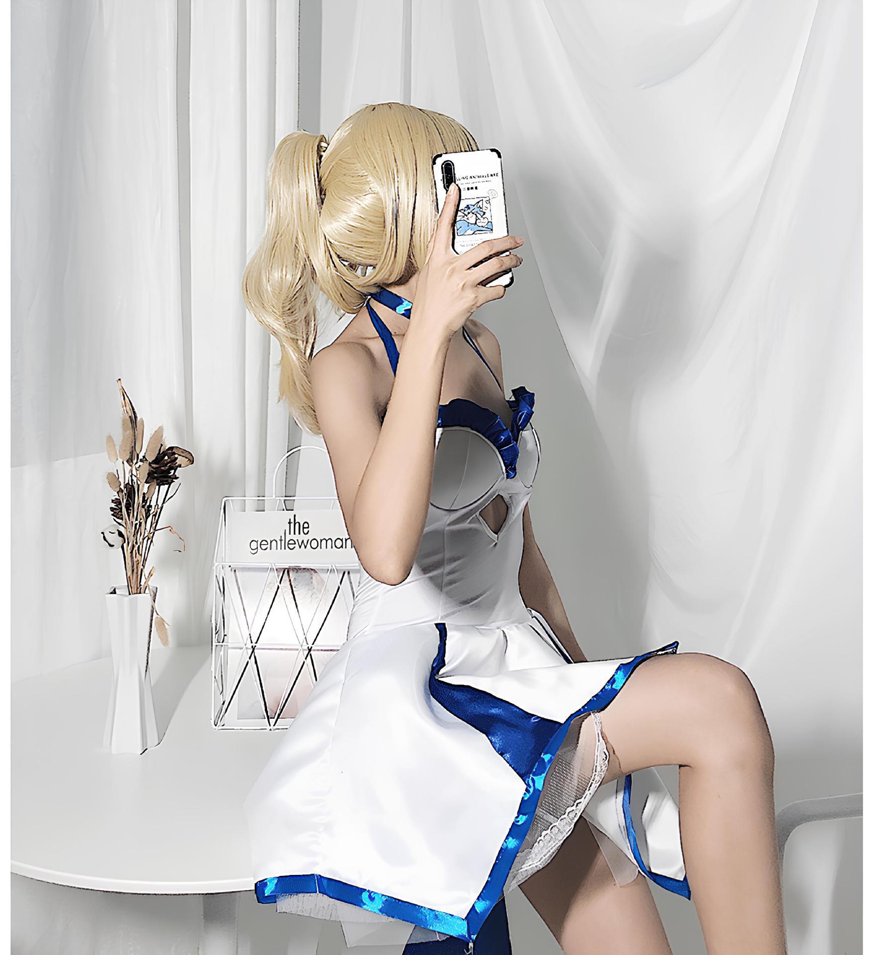 Cross-Border Fate Saber Lily Pure White Knight Cos Costume