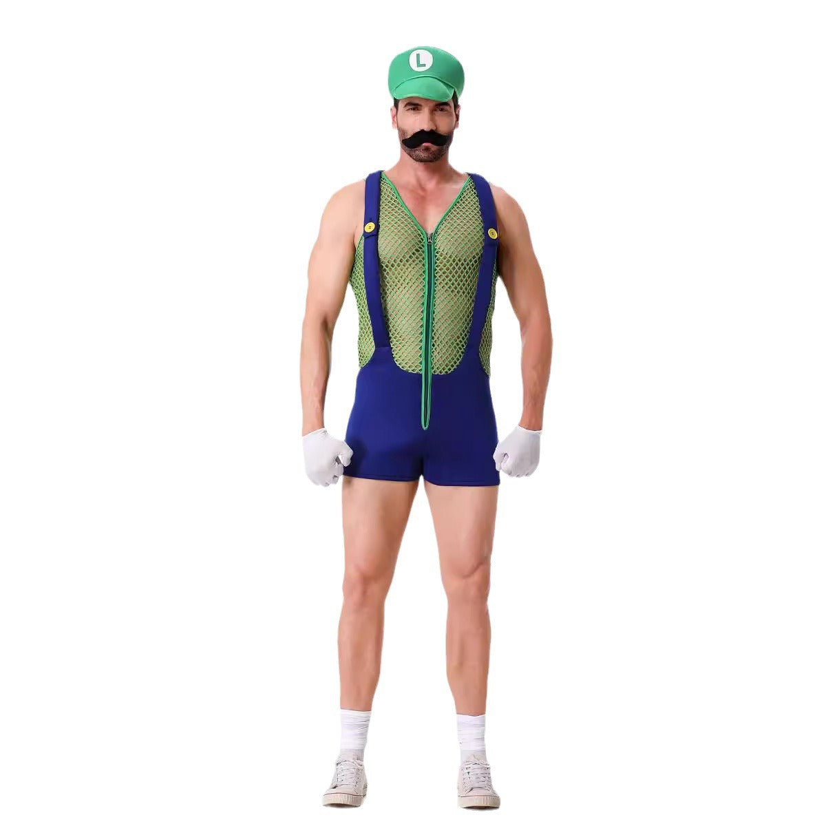 Halloween Adult Costumes European and American New Cosplay Mesh Jumpsuit European and American Men's Uniforms Performance Costumes