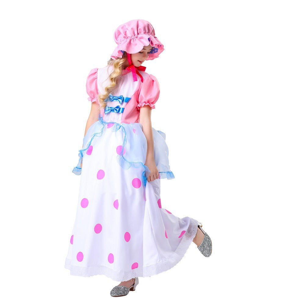 Halloween New Toy Story Cos Shepherdess Pink Long Dress Shepherdess Cos Performance Costume