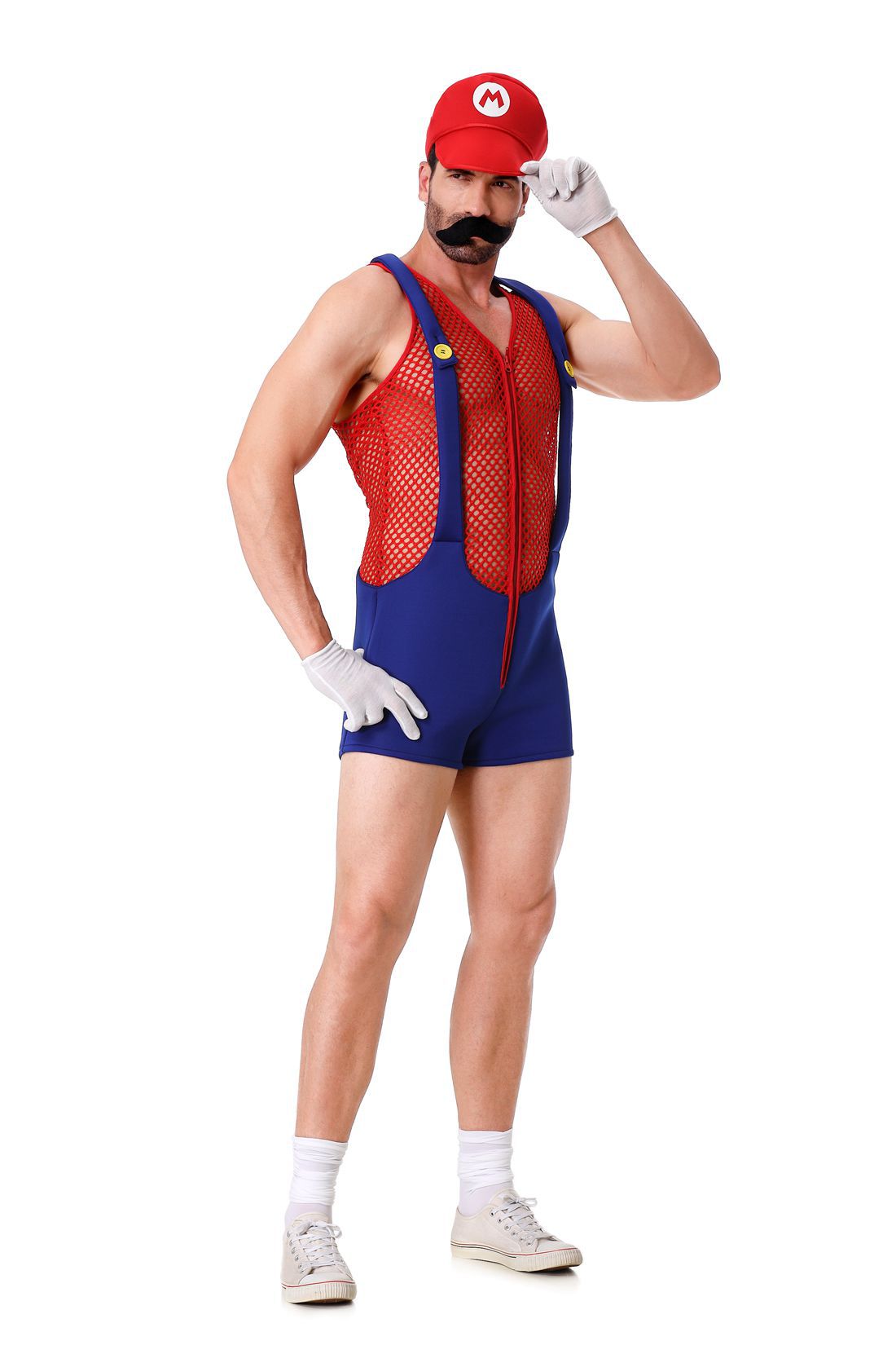 Halloween Adult Costumes European and American New Cosplay Mesh Jumpsuit European and American Men's Uniforms Performance Costumes