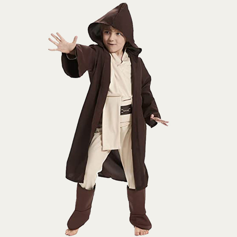 Black Soldier White Soldier Star Wars Costume Halloween Jedi Knight Children's Cos Yoda Mandalorian Jumpsuit