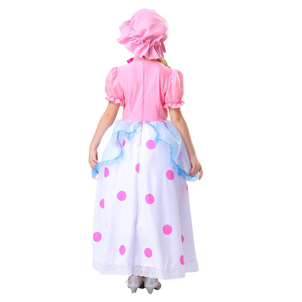 Halloween New Toy Story Cos Shepherdess Pink Long Dress Shepherdess Cos Performance Costume