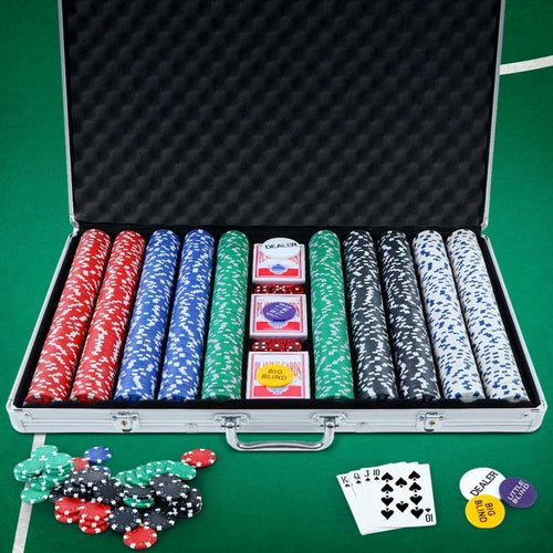 1000pcs Poker Chips Set Casino Texas Hold'em Gambling Party Game Dice