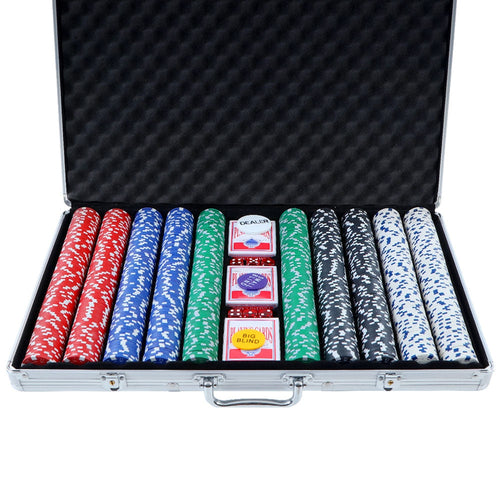 1000pcs Poker Chips Set Casino Texas Hold'em Gambling Party Game Dice