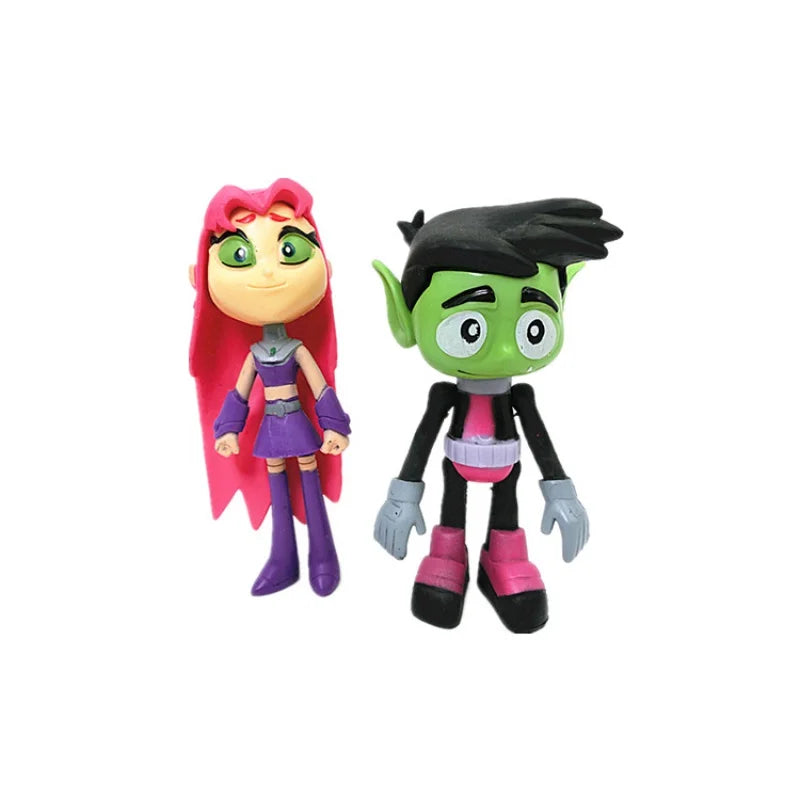 7 anime movie Teen Titans Beast Boy Steel Bones Starfire Raven hand puppet children's toys birthday Christmas gift handmade doll