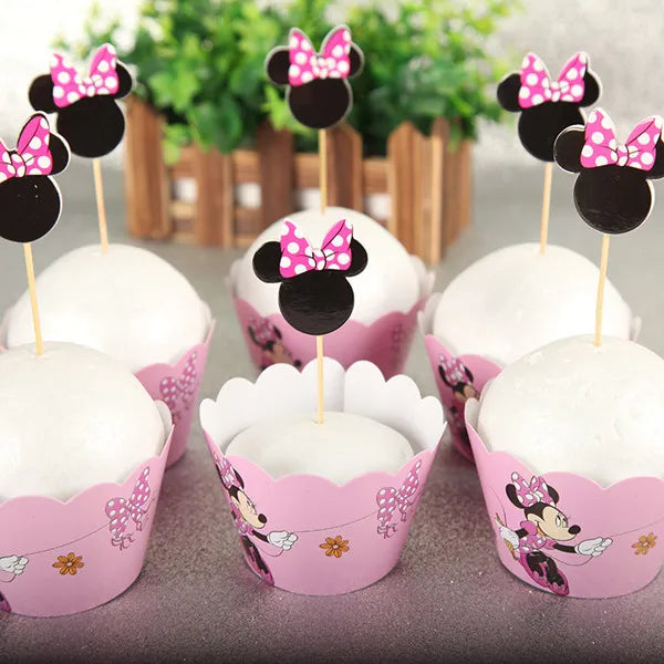 Cartoon Mickey Minnie Mouse Baking Cake Decoration Ornaments Cake Topper for Kids Birthday Party Decoration Supplies Toys Gifts
