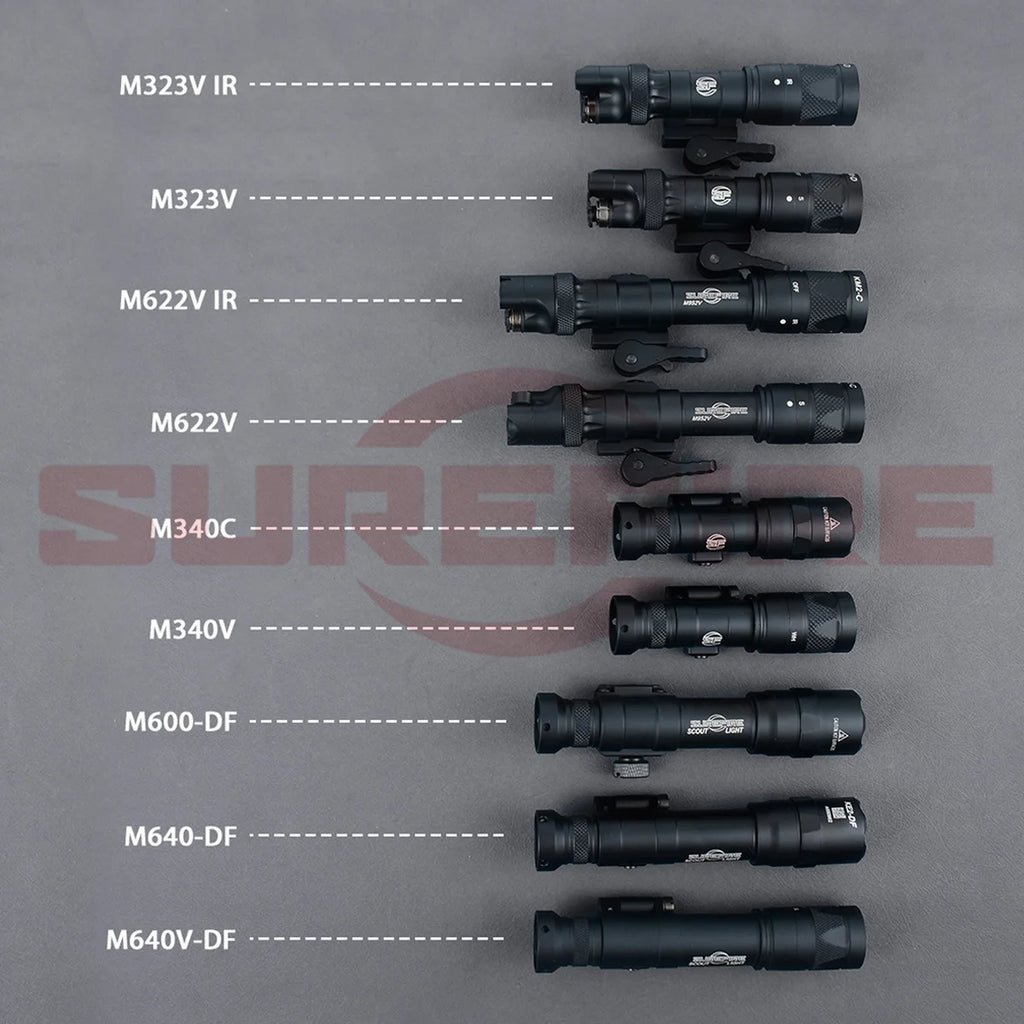 Torcia SureFire M300 M600 M340 M640DF M600DF M323V M622V in Metallo ad Alta Potenza, Lampada LED in Lega di Alluminio con Luce IR e Strobo