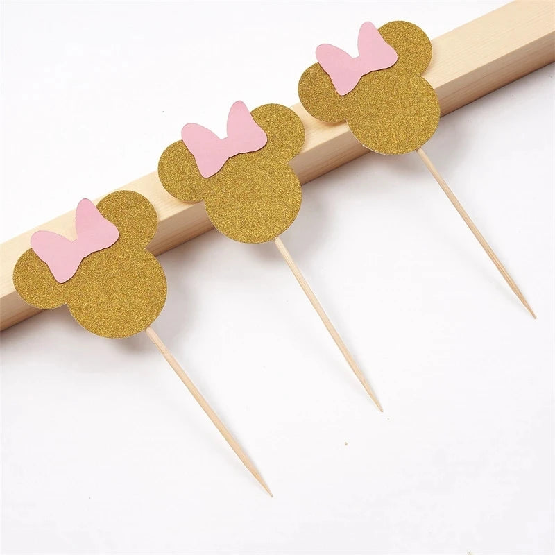 Cartoon Mickey Minnie Mouse Baking Cake Decoration Ornaments Cake Topper for Kids Birthday Party Decoration Supplies Toys Gifts