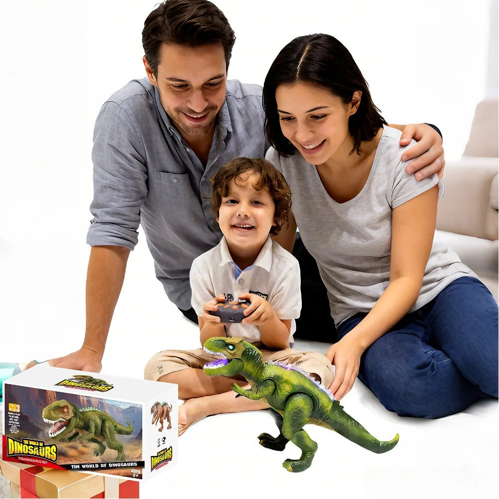 Giocattolo Dinosauro Robot con Luci e Suoni Realistici, Telecomandato per Camminare e Ballare, Giocattolo Elettronico per Bambini, Regalo di Compleanno