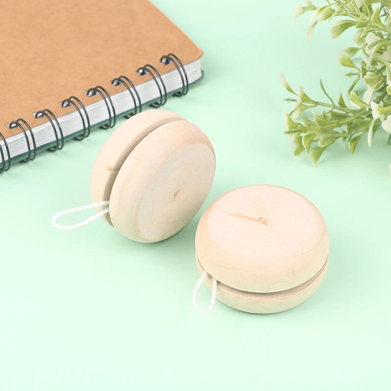 Legno Yoyo giocattolo colore Mini rotondo fai da te bambino Yoyo palla artigianato fatto a mano Log Toys bambini Yo-Yo creativo Yo Yo giocattoli per il regalo del bambino