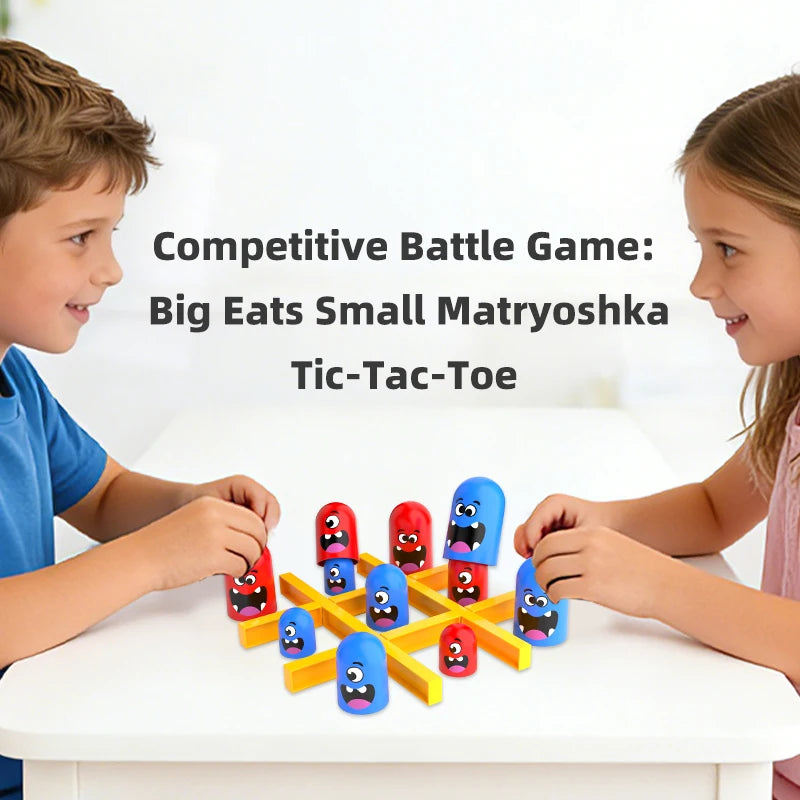 KNYYSECQ Gioco Tris con Personaggi, Set di Giocattoli di Tendenza, Gioco di Scacchi con Forme Distinte, Grande che Sfoga il Piccolo, Doppio Puzzle Divertente, Giocattolo per Bambini