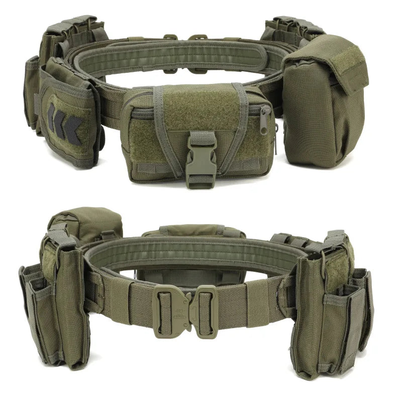 Marsupio tattico 6 in 1 Cintura di scarico tattica con tasche Portafoglio per attrezzatura da caccia Zaino tattico esterno impermeabile