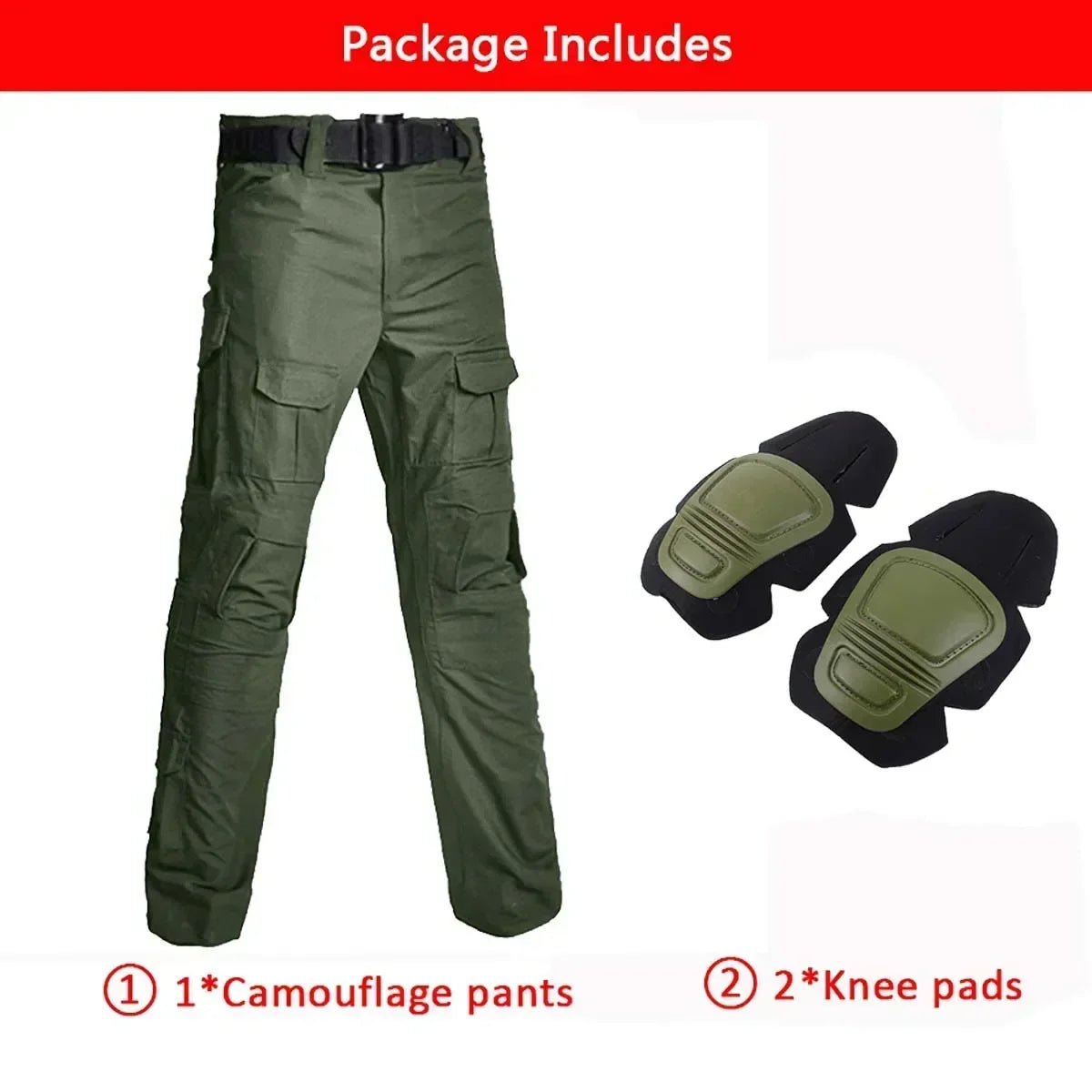 Pantaloni tattici Softair Pantaloni da allenamento mimetici Pantaloni da trekking resistenti all'usura Pantaloni da combattimento Paintball con ginocchiere Abiti da caccia